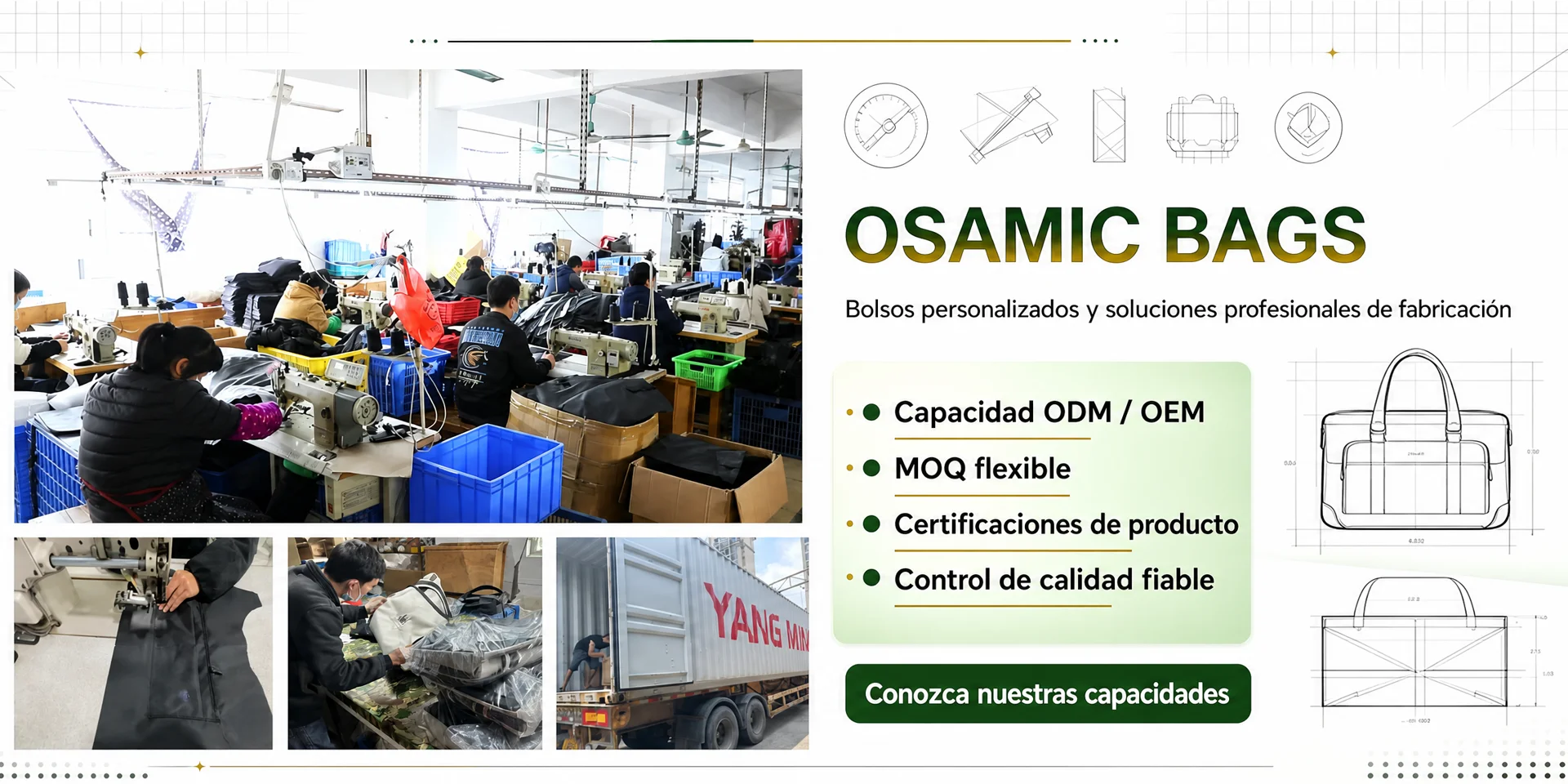 Bolsos personalizados y soluciones de fabricación profesional